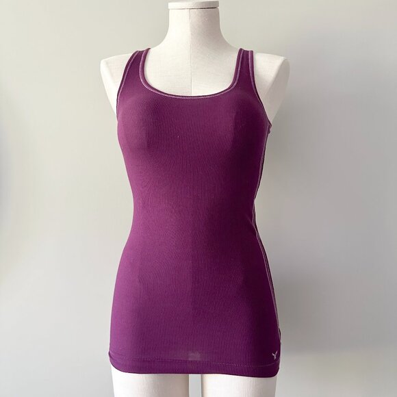 American Eagle Outfitters Purple Boyfriend Tank top Womens Size S Y2K - Picture 1 of 8